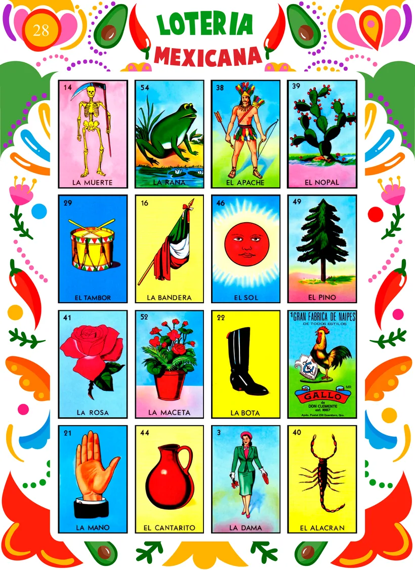 Muestra de lotería México Colorido