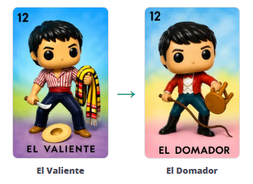 Comparación de la carta 12: El Valiente se reemplaza por El Domador