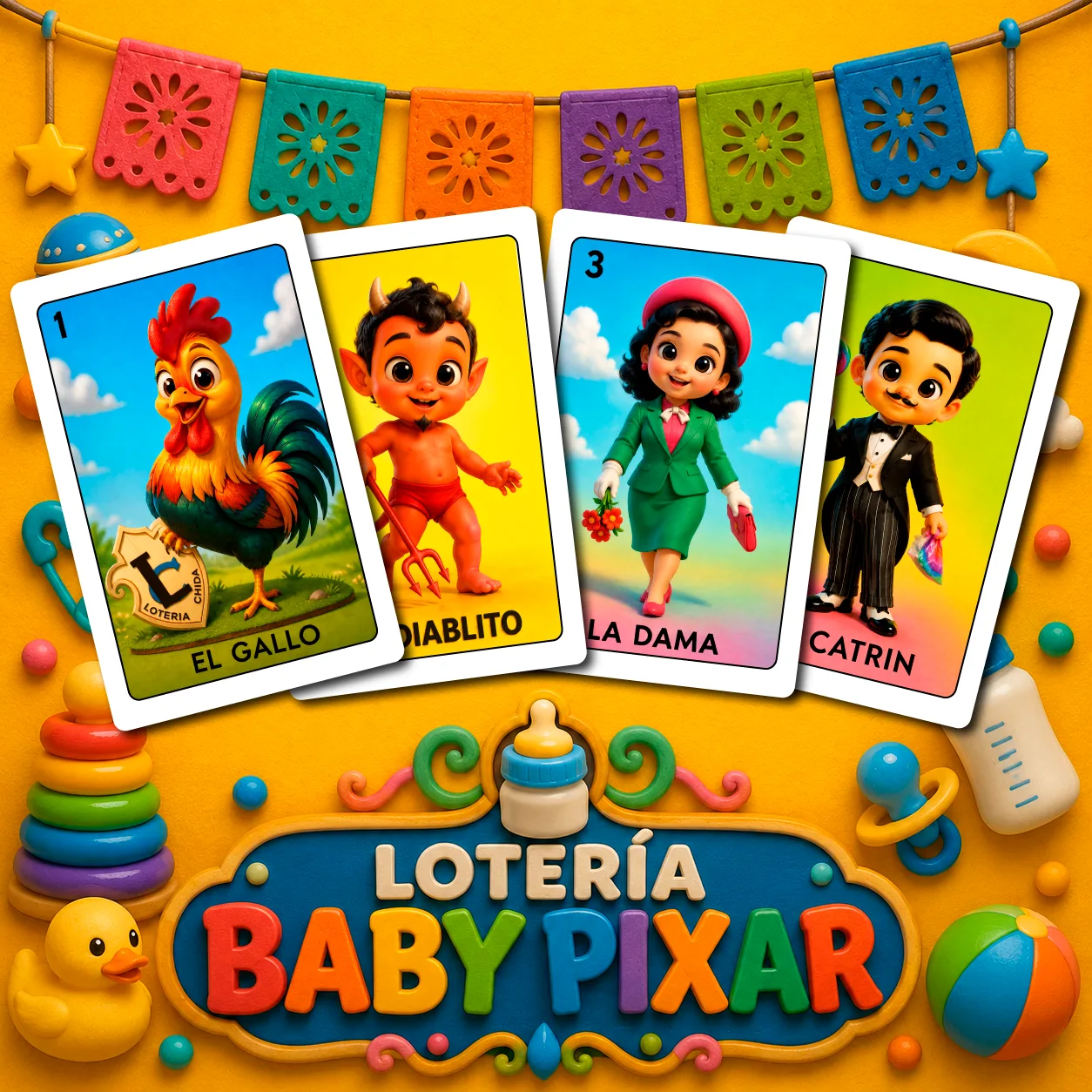 Lotería Baby Pixar Mexicana - portada