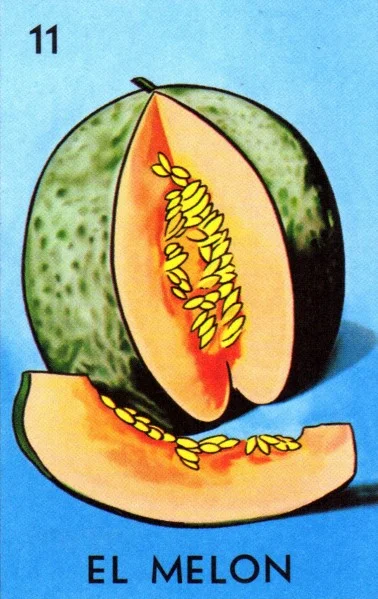 Carta El melon de la Loteria Mexicana