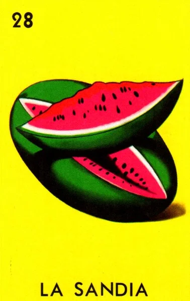Carta La sandia de la Loteria Mexicana