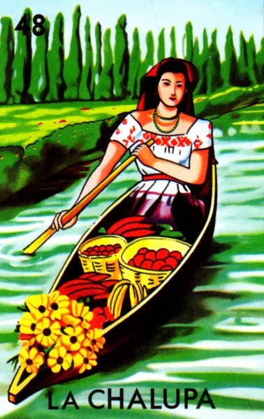 Carta La chalupa de la Loteria Mexicana